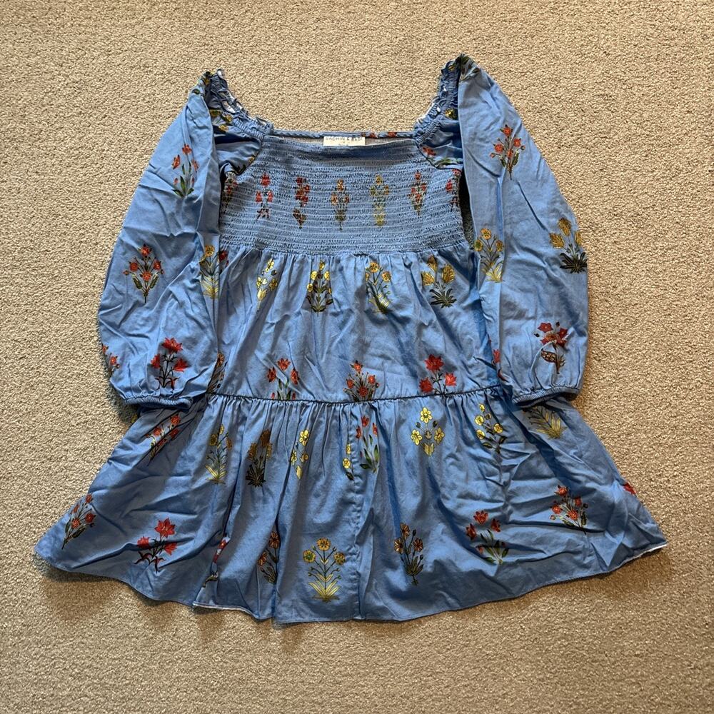 Sachin + Babi Dillard's Smocked Square Neck Floral Print Daria Mini Dress Size 6